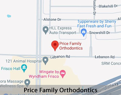 Map image for Orthodontist in Frisco, TX